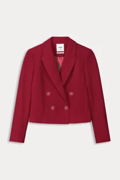 Co-Ords|Suits>POM Amsterdam BLAZER Short Burgundy Red