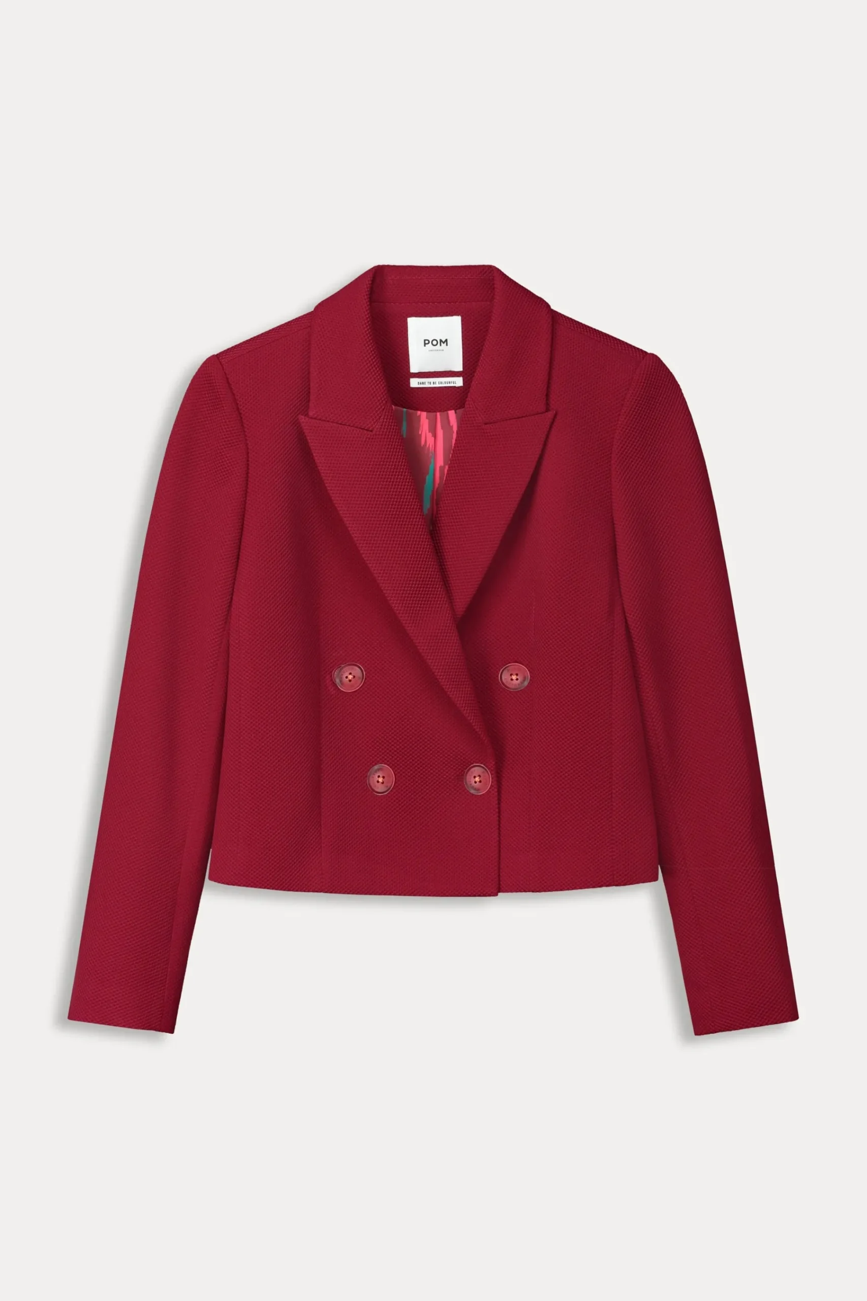 Co-Ords|Suits>POM Amsterdam BLAZER Short Burgundy Red