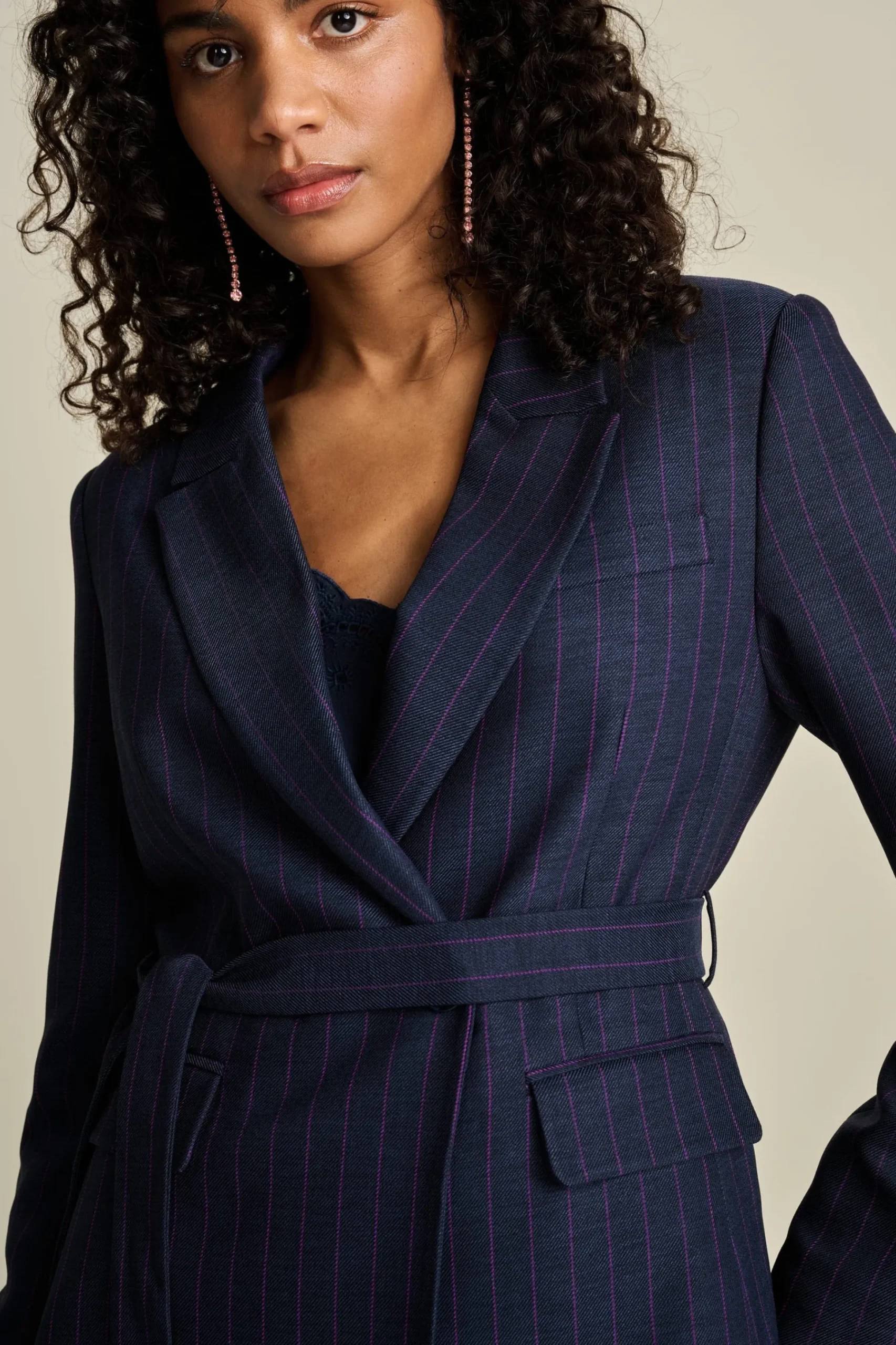 Suits|Jassen & Blazers>POM Amsterdam BLAZER Striped Midnight Blue