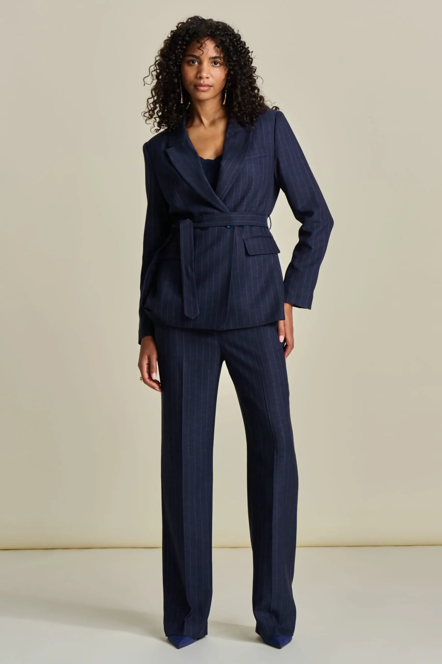 Suits|Jassen & Blazers>POM Amsterdam BLAZER Striped Midnight Blue