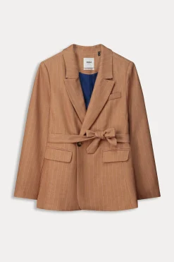 Co-Ords|Suits>POM Amsterdam BLAZER Striped Sugar Brown