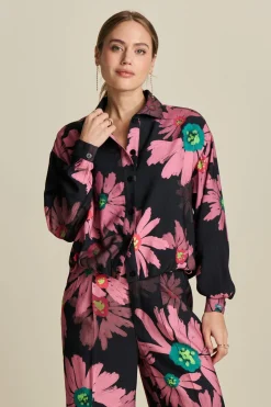 Co-Ords|Blouses>POM Amsterdam BLOUSE Big Blooming Pink