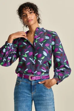 Blouses>POM Amsterdam BLOUSE Featherfest Blue