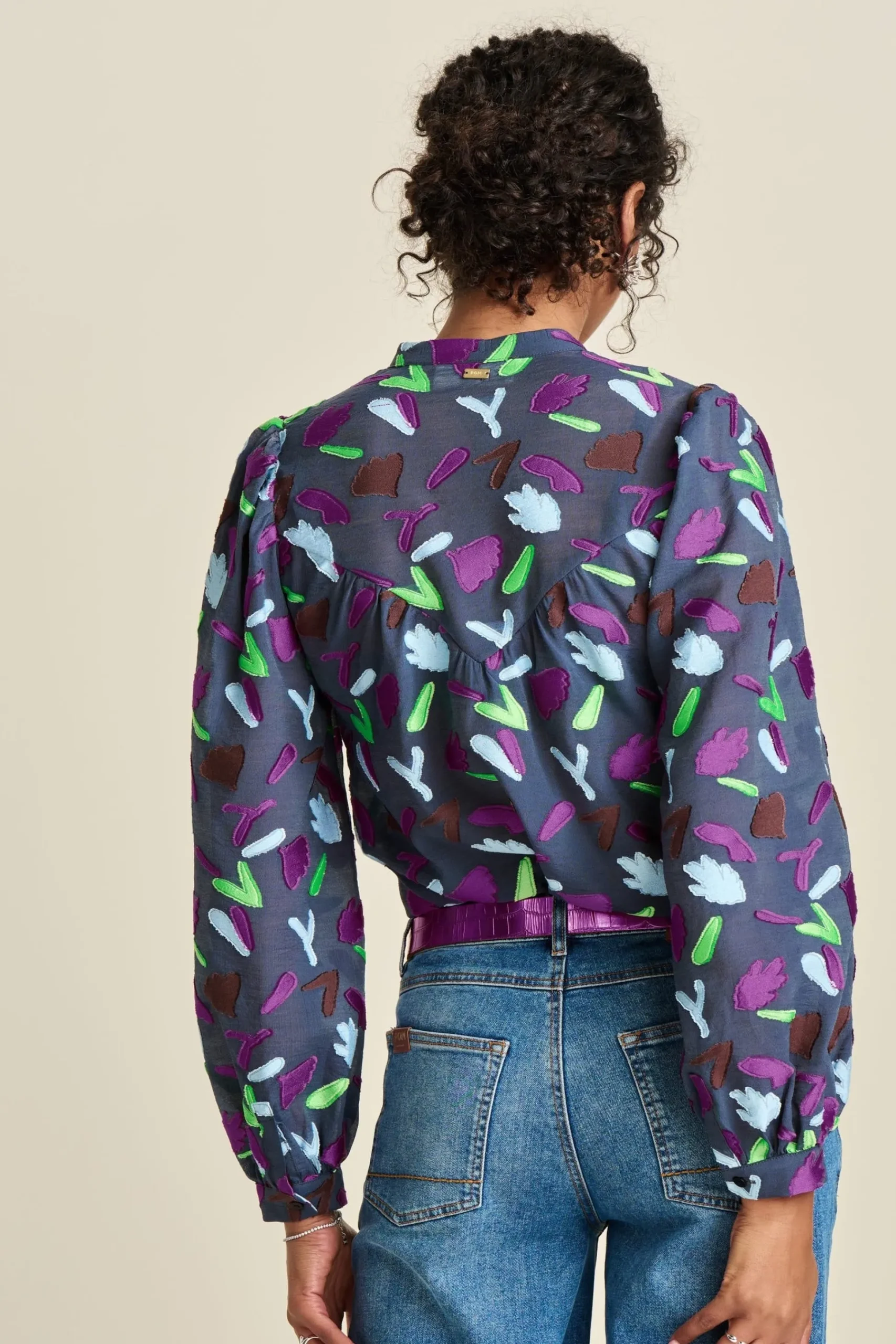 Blouses>POM Amsterdam BLOUSE Featherfest Blue