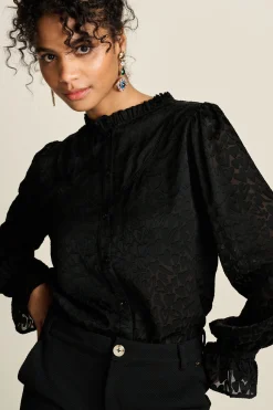 Blouses>POM Amsterdam BLOUSE Hearts Black