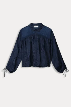 Blouses>POM Amsterdam BLOUSE Jacquard Midnight Blue