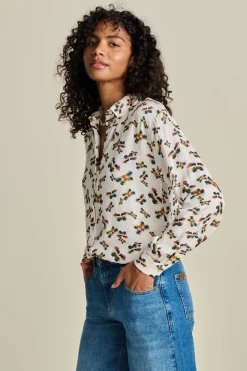 Blouses>POM Amsterdam BLOUSE Milly Butterfly Ecru
