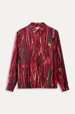 Blouses>POM Amsterdam BLOUSE Milly Woody Burgundy Red