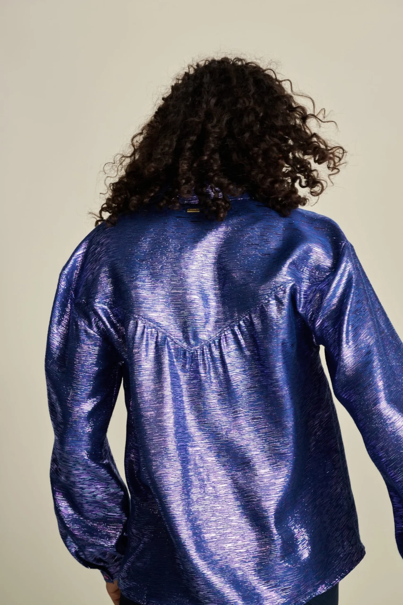 Blouses>POM Amsterdam BLOUSE Violet Festive Blue