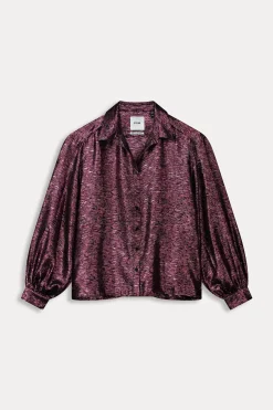 Blouses|Co-Ords>POM Amsterdam BLOUSE Violet Festive Pink