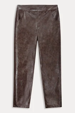 Broeken>POM Amsterdam BROEK Faux Leather Brown