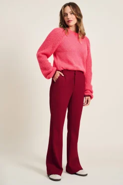 Co-Ords|Suits>POM Amsterdam BROEK Flare Burgundy Red