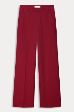 Co-Ords|Suits>POM Amsterdam BROEK Wide Leg Burgundy Red