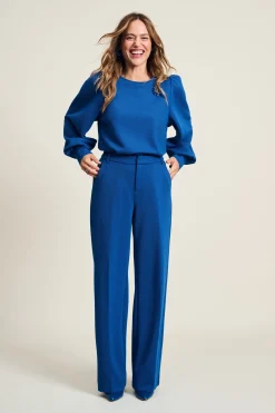 Broeken>POM Amsterdam BROEK Wide Leg Mid Blue