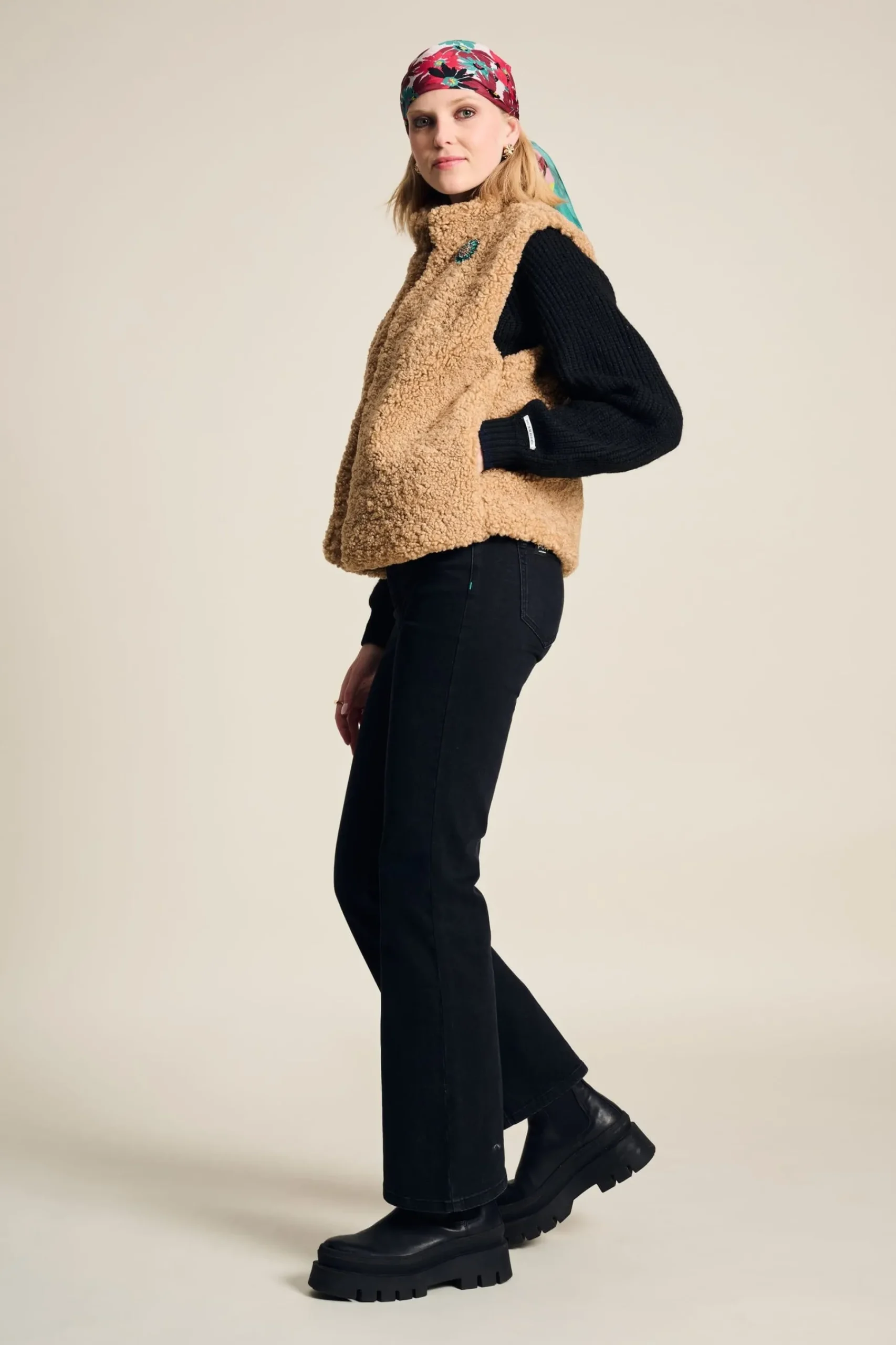 Gilets|Jassen & Blazers>POM Amsterdam GILET Teddy Love Vintage Brown
