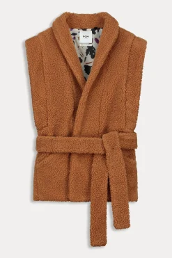 Gilets|Jassen & Blazers>POM Amsterdam GILET Teddy Sugar Brown
