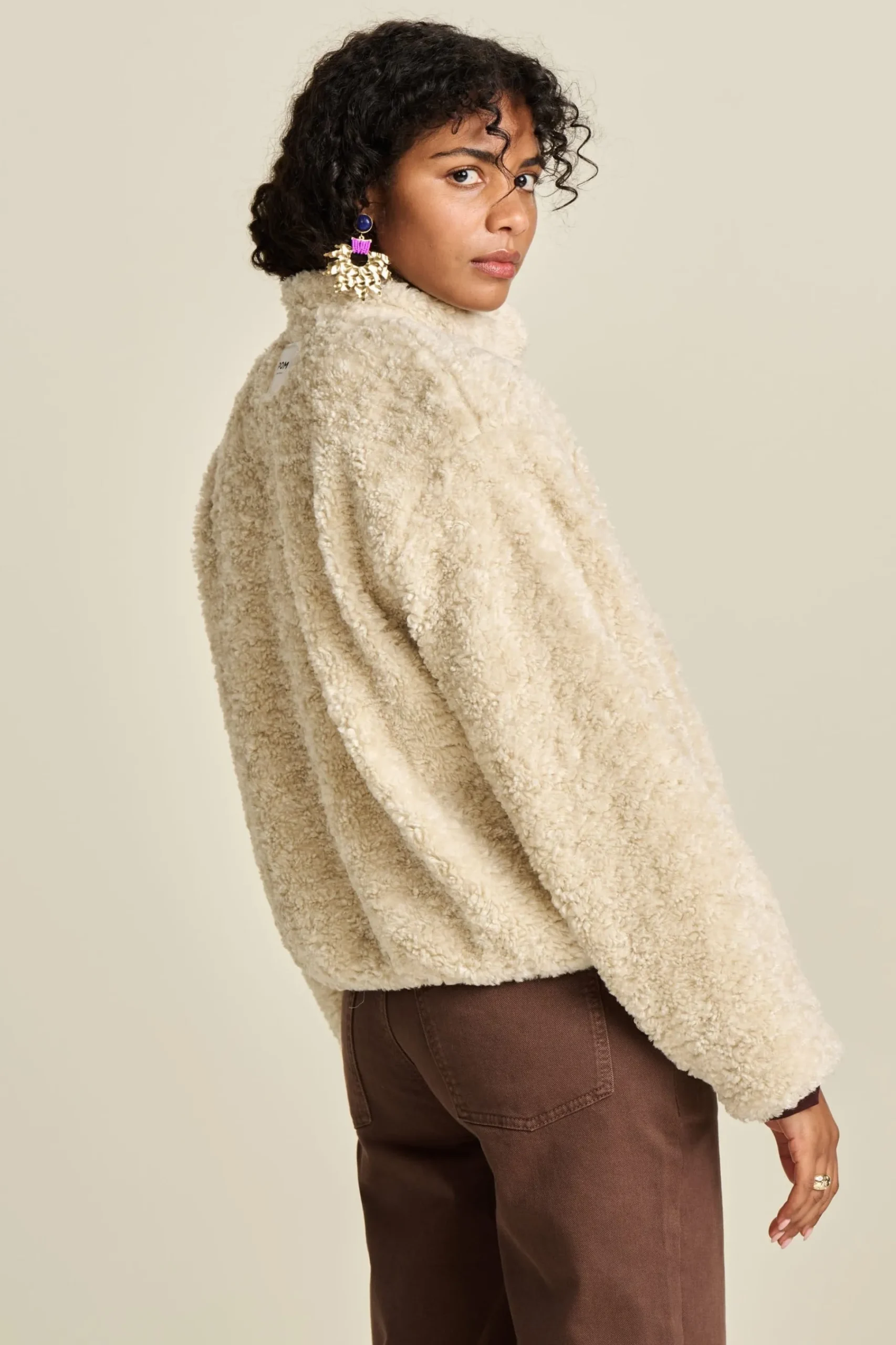 Jassen & Blazers>POM Amsterdam JACKET Teddy Ecru