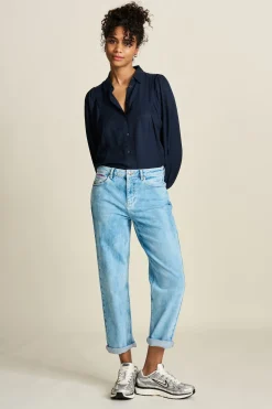 Jeans|Broeken>POM Amsterdam JEANS Eline Straight Mid Blue