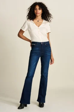 Jeans|Broeken>POM Amsterdam JEANS Esmee Flare Dark Blue