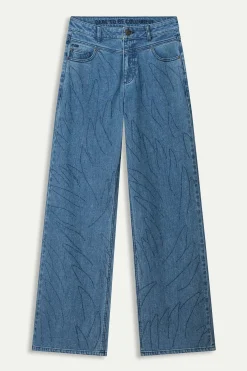 Co-Ords|Jeans>POM Amsterdam JEANS Wide Leg Denim Rhinestones
