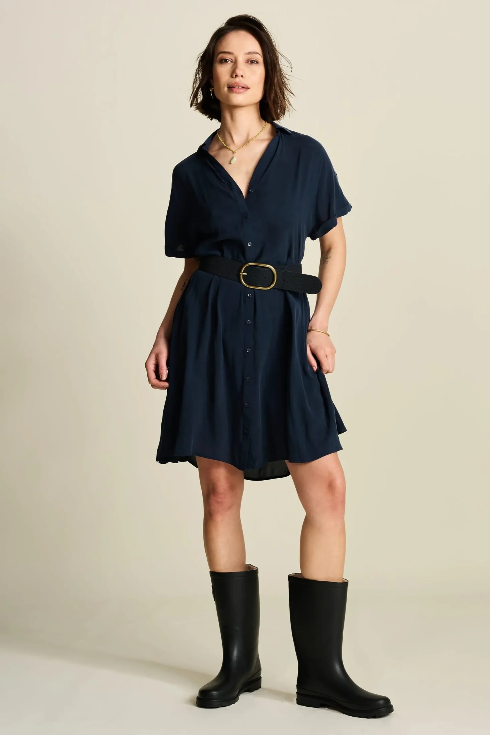 Jurken>POM Amsterdam JURK Bobby Lynn Dark Navy