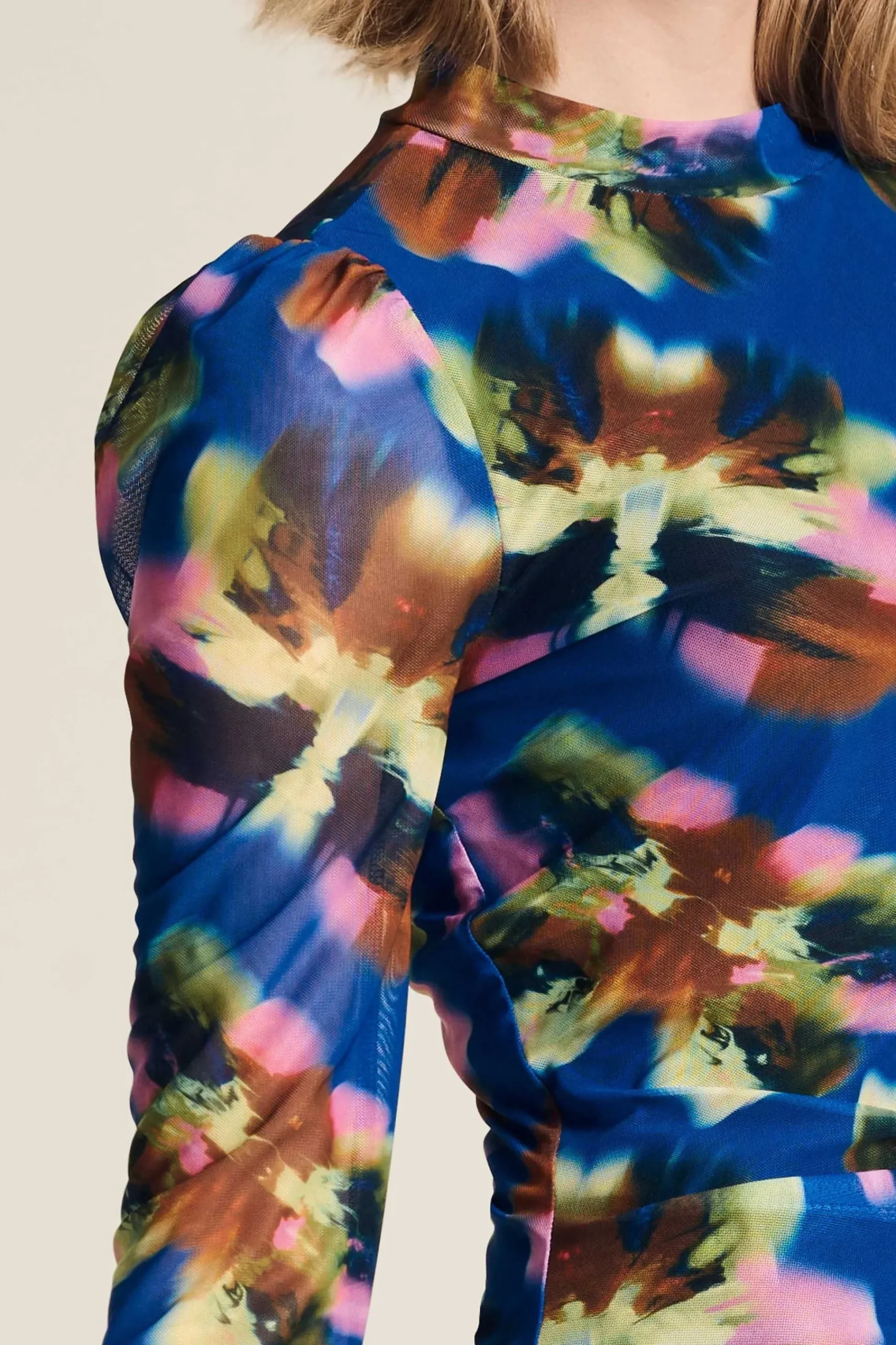 Jurken>POM Amsterdam JURK Mesh Butterfly Blue