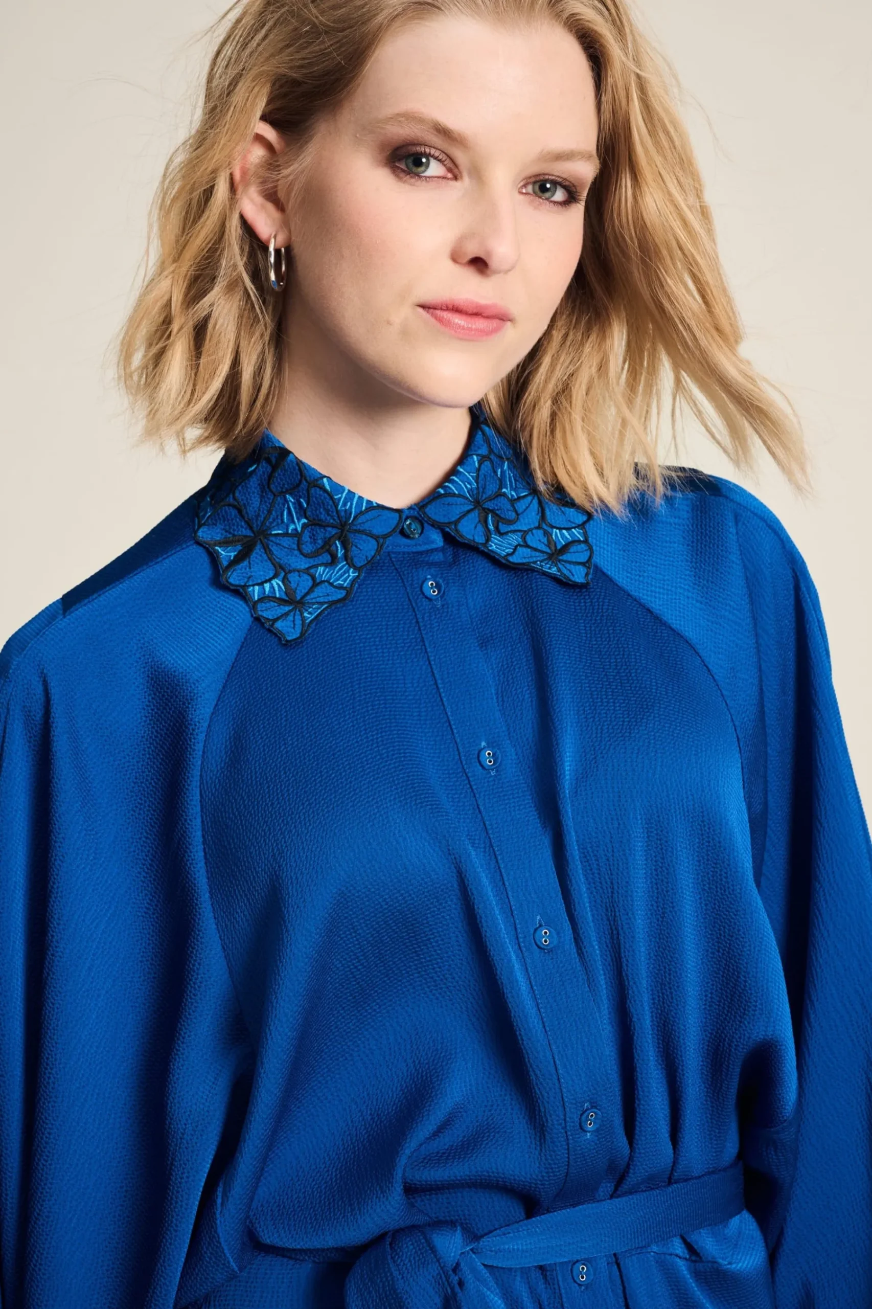 Jurken>POM Amsterdam JURK Butterfly Bright Blue