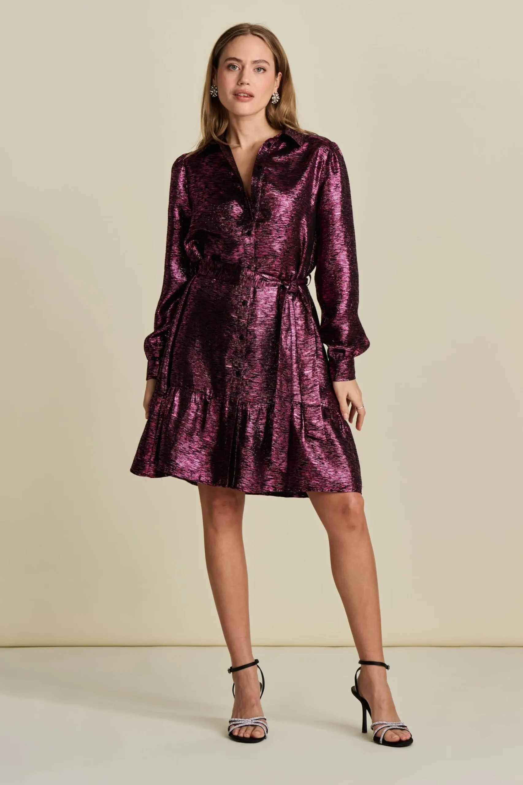 Jurken>POM Amsterdam JURK Festive Pink