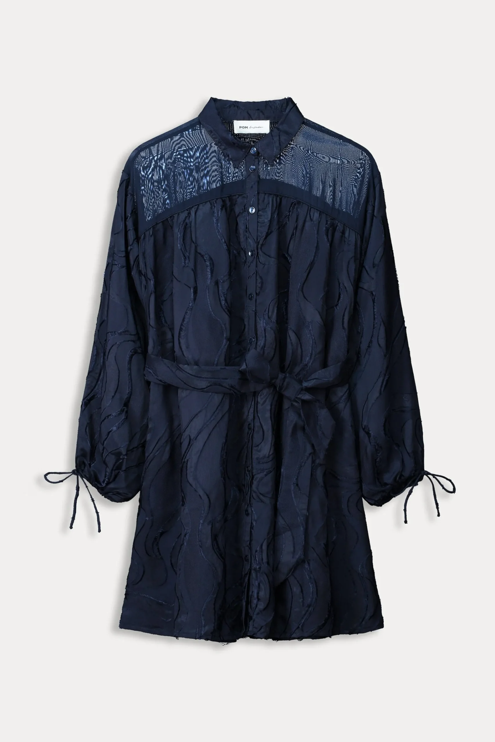 Jurken>POM Amsterdam JURK Jacquard Midnight Blue