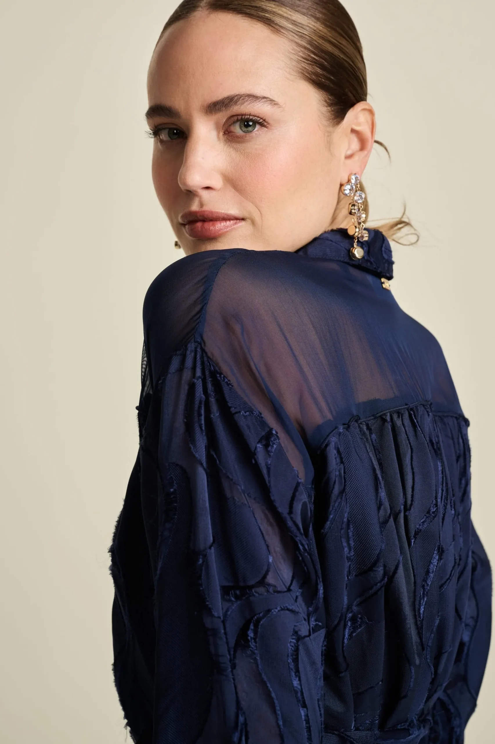 Jurken>POM Amsterdam JURK Jacquard Midnight Blue