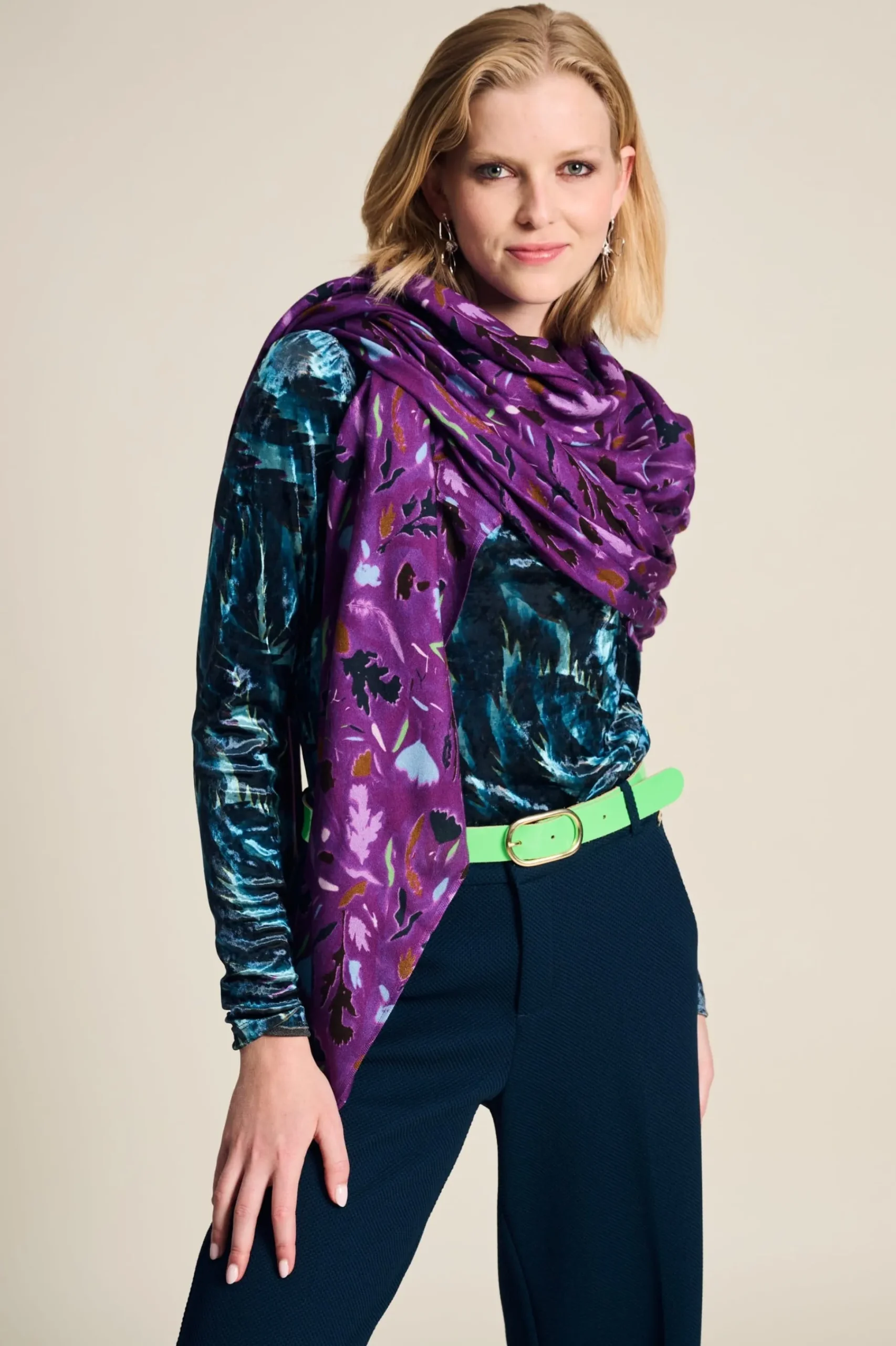 Sjaals>POM Amsterdam SJAAL Featherfest Cactus Pink