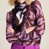 Sjaals>POM Amsterdam SJAAL Silk Feathers Brown