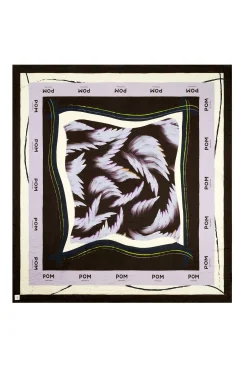 Sjaals>POM Amsterdam SJAAL Silk Feathers Brown