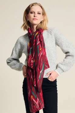 Sjaals>POM Amsterdam SJAAL Woody Burgundy Red