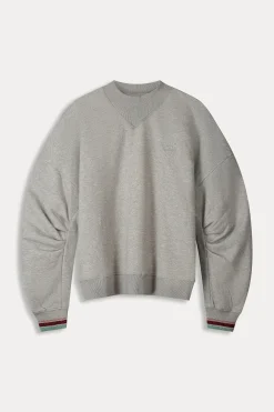 Truien & Vesten>POM Amsterdam SWEATER Grey Melange