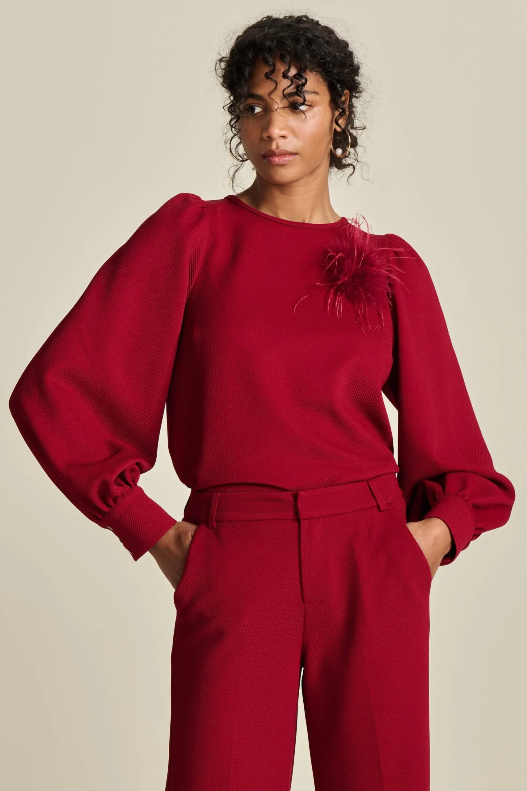 Tops & Turtlenecks>POM Amsterdam TOP Burgundy Red