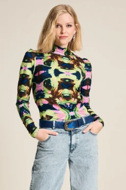 Tops & Turtlenecks>POM Amsterdam TOP Butterfly Sky