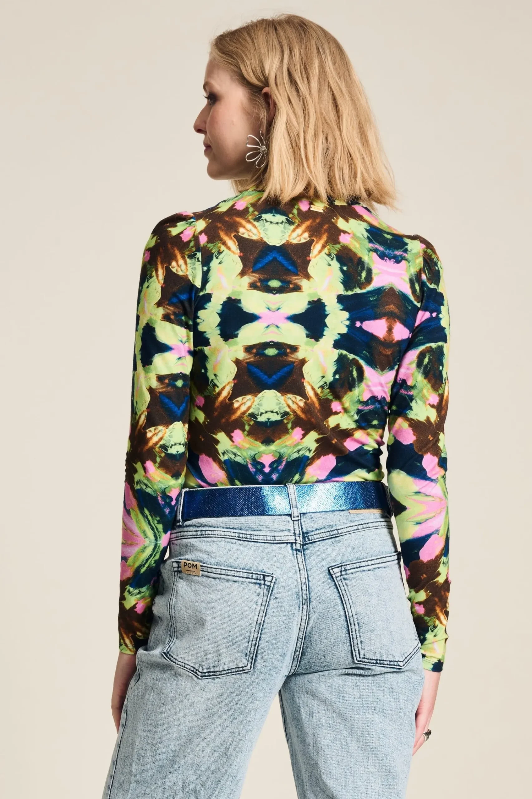 Tops & Turtlenecks>POM Amsterdam TOP Butterfly Sky