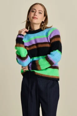 Truien & Vesten>POM Amsterdam TRUI Brushed Stripes