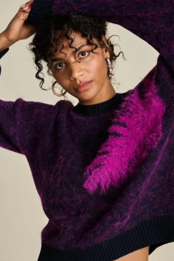 Truien & Vesten>POM Amsterdam TRUI Feather Midnight Blue