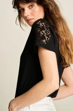 Tops & Turtlenecks>POM Amsterdam TSHIRT Ellen Black
