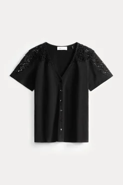 Tops & Turtlenecks>POM Amsterdam TSHIRT Ellen Black