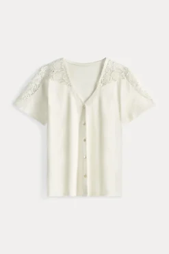 Tops & Turtlenecks>POM Amsterdam TSHIRT Ellen Ecru