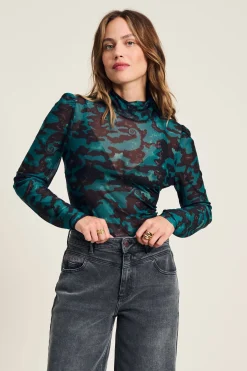 Tops & Turtlenecks>POM Amsterdam TURTLENECK Camo Teal Green